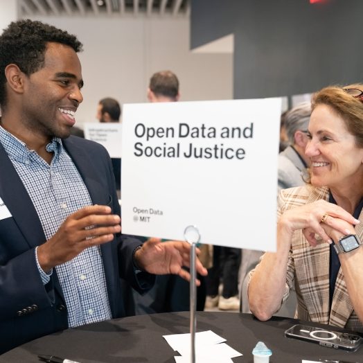 Prize winner Awad Abdelhalim and Provost Cynthia Barnhart.