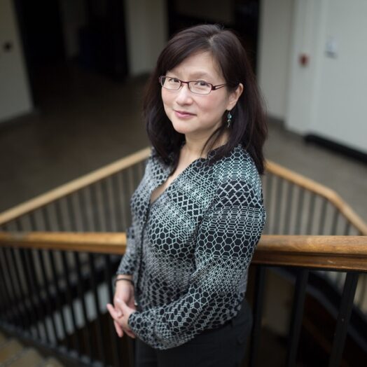 Maria Yang in a stairwell